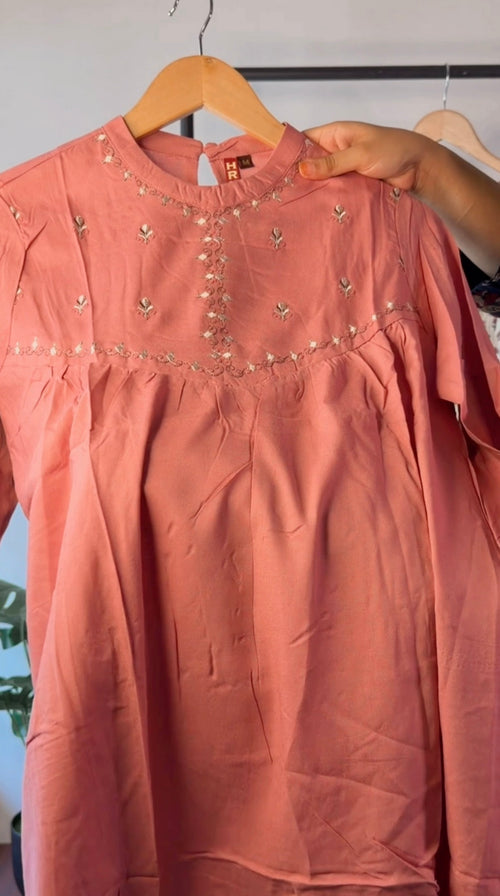 Dusky Pink Short Kurti