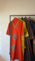 Rust Red Embroidered Salwar Suit Set