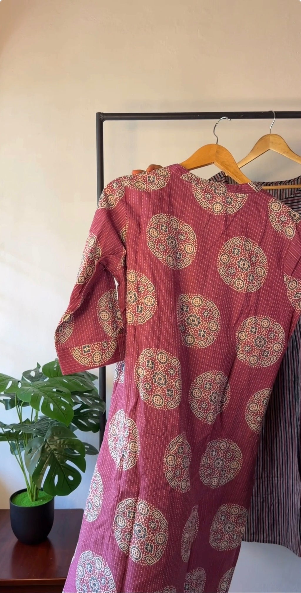Pink Handblock Printed Kurti