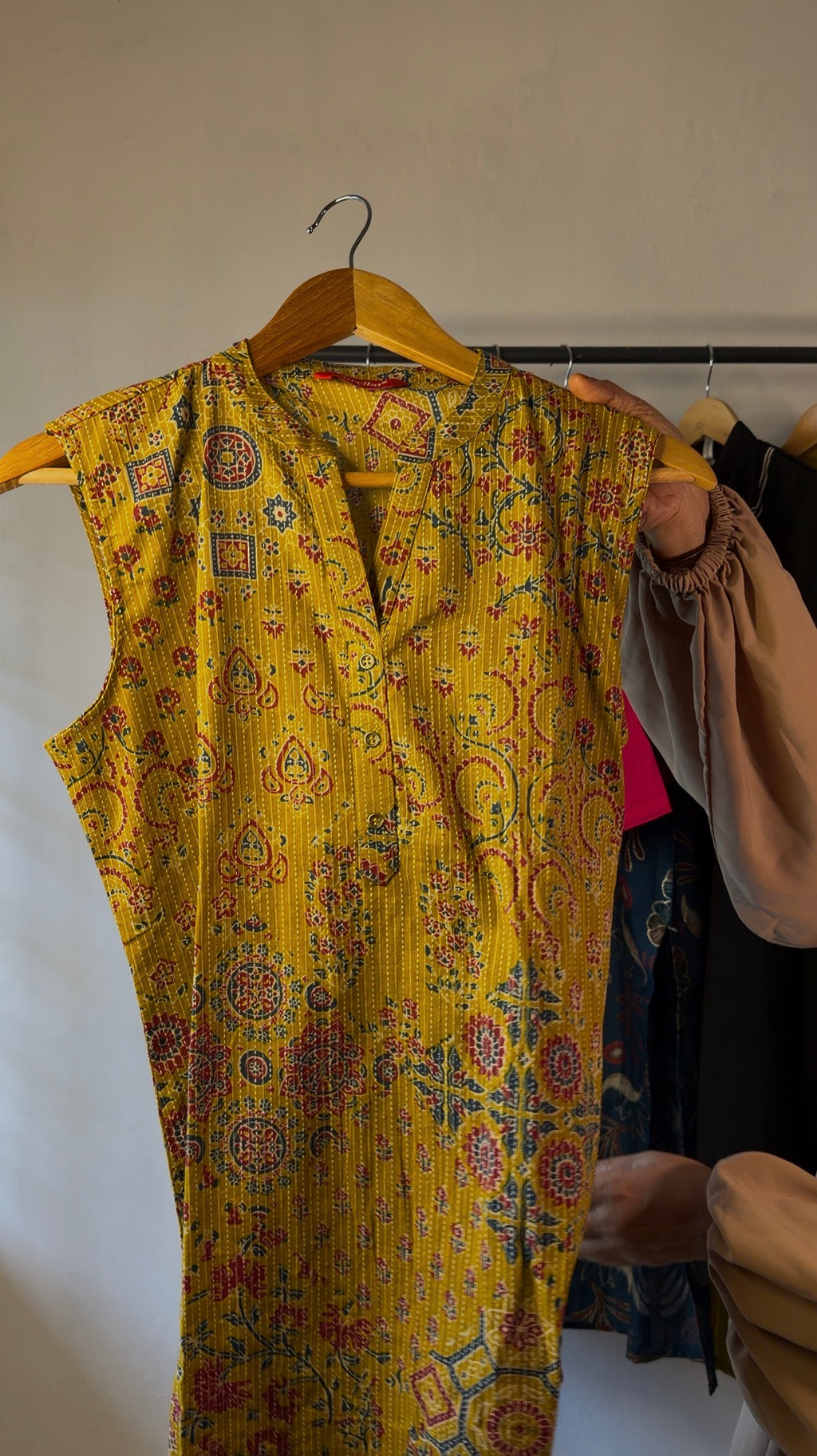 Mustard Yellow Ajrakh Print Co-Ord Set