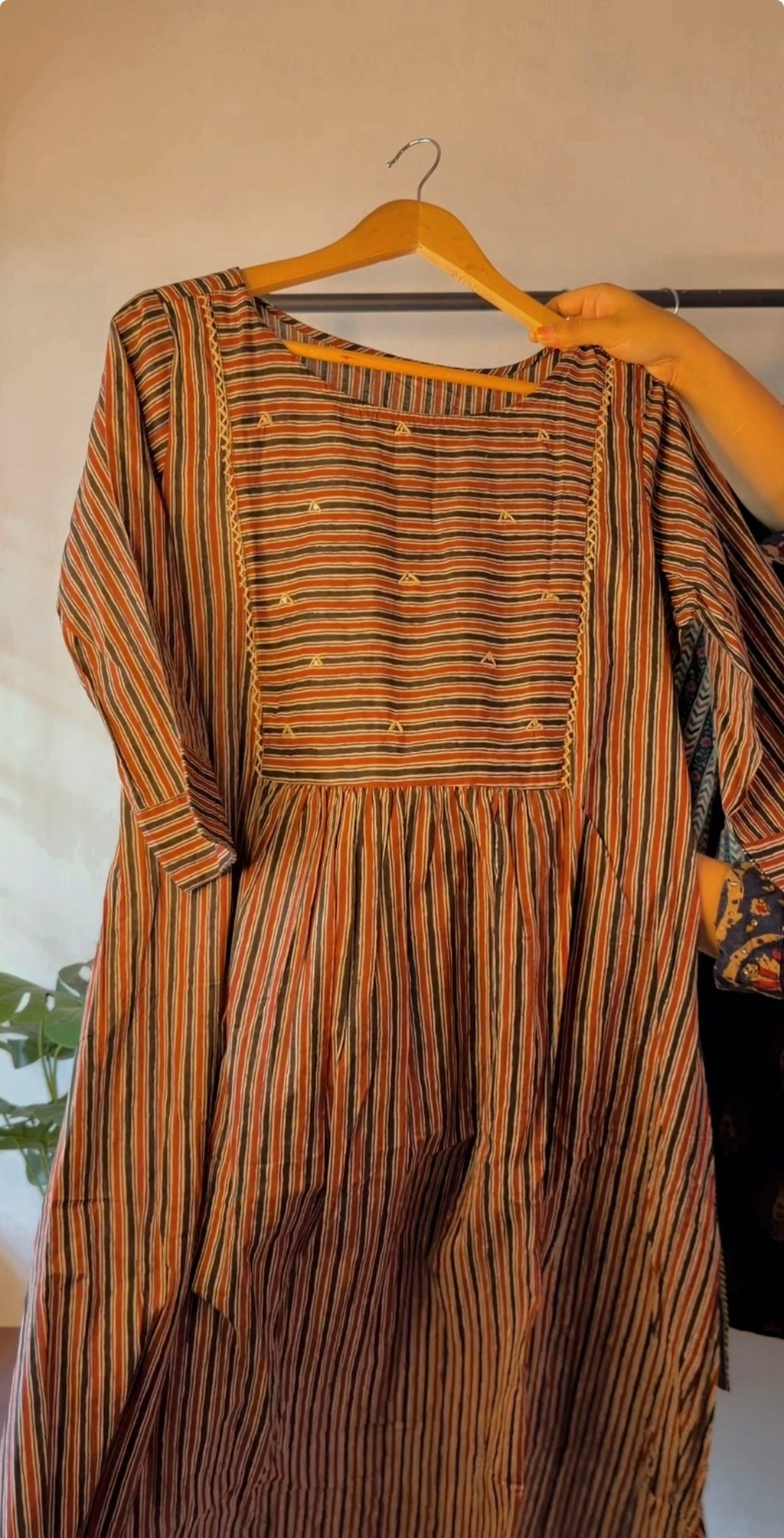 Rustic Stripe A line Kurti