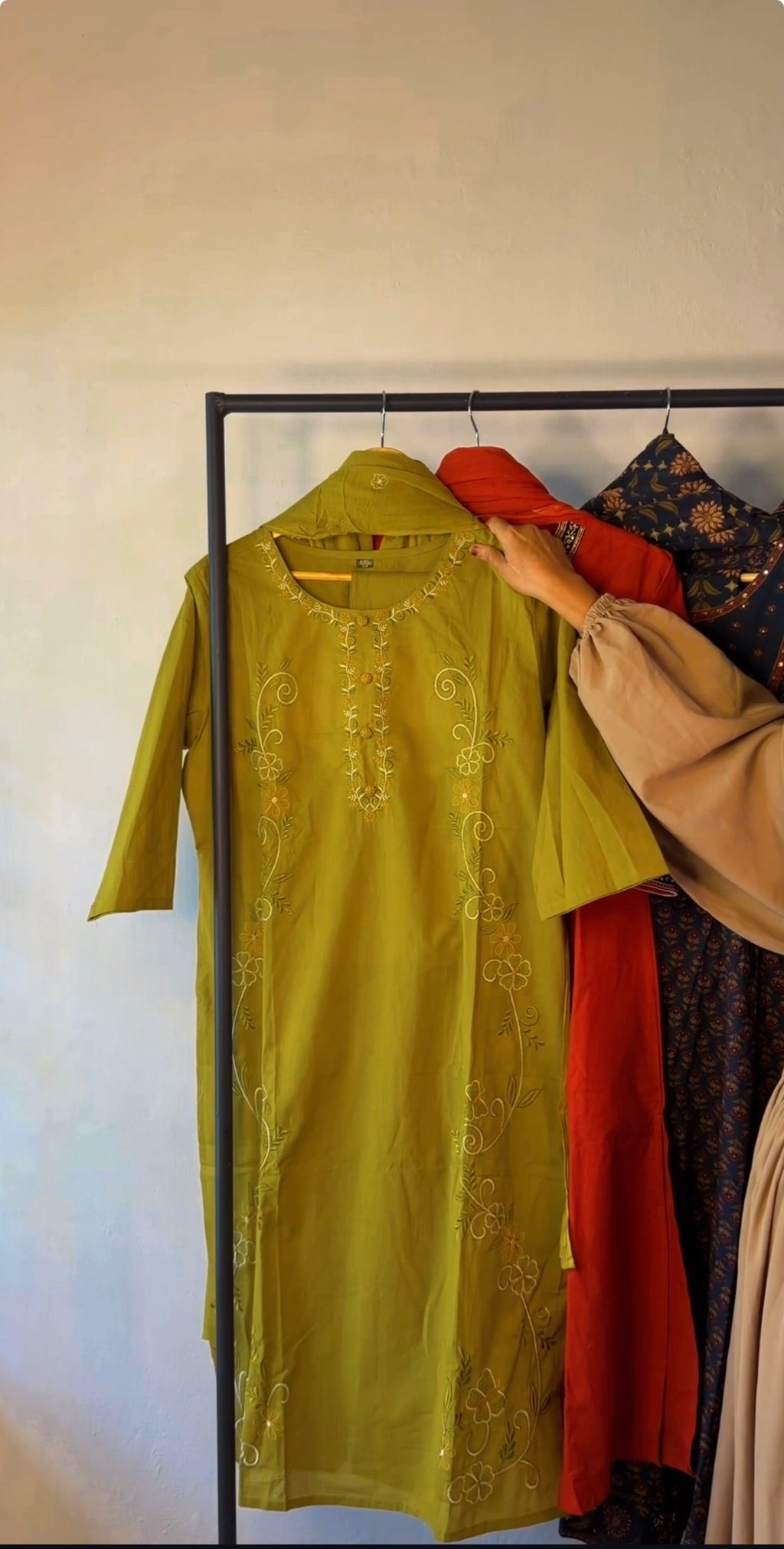 Olive Grace Embroidered Salwar Suit