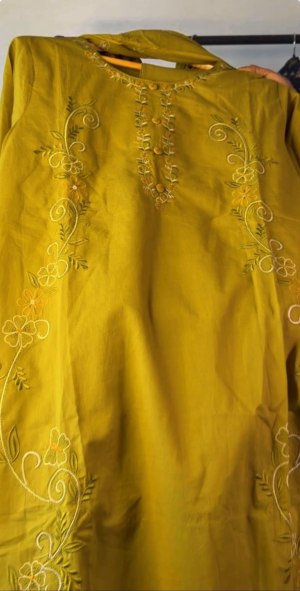 Olive Grace Embroidered Salwar Suit